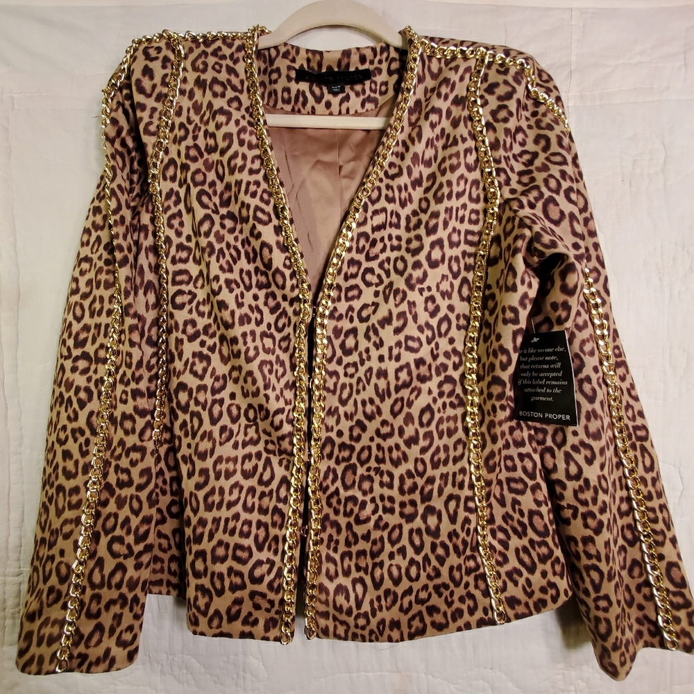 Boston Proper Cheetah Jacket